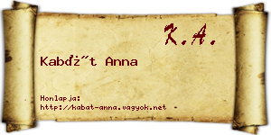 Kabát Anna névjegykártya